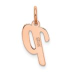 14k Rose Gold Small Script Letter P Initial Charm - Image 3