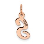 14k Rose Gold Small Script Letter S Initial Charm - Image 3