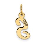 14k Small Script Letter S Initial Charm - Image 3