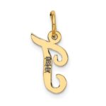 14k Small Script Letter T Initial Charm - Image 3