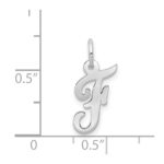 14k White Gold Small Script Letter F Initial Charm - Image 3
