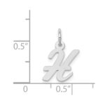 14k White Gold Small Script Letter H Initial Charm - Image 3