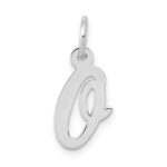 14k White Gold Small Script Letter O Initial Charm
