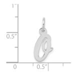 14k White Gold Small Script Letter O Initial Charm - Image 3