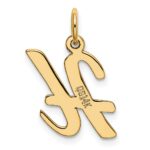 14k Medium Script Letter H Initial Charm - Image 3