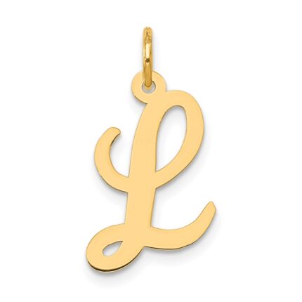 14k Medium Script Letter L Initial Charm