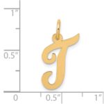 14k Medium Script Letter T Initial Charm - Image 4