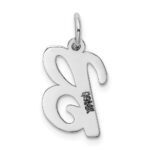 14k White Gold Medium Script Letter B Initial Charm - Image 3
