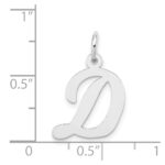 14k White Gold Medium Script Letter D Initial Charm - Image 4