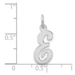 14k White Gold Medium Script Letter E Initial Charm - Image 3