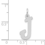 14k White Gold Medium Script Letter J Initial Charm - Image 3