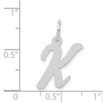 14k White Gold Medium Script Letter K Initial Charm - Image 3