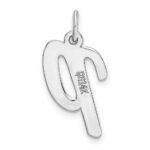 14k White Gold Medium Script Letter P Initial Charm - Image 4