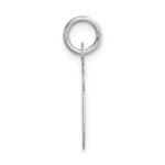 14k White Gold Medium Script Letter V Initial Charm - Image 2