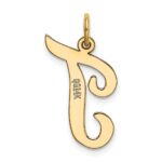 14k Large Script Letter T Initial Charm - Image 3