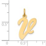 14k Large Script Letter V Initial Charm - Image 4