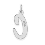 14k White Gold Large Script Letter C Initial Charm - Image 3