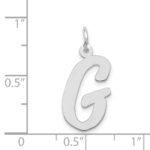 14k White Gold Large Script Letter G Initial Charm - Image 3