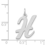 14k White Gold Large Script Letter H Initial Charm - Image 3