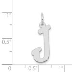 14k White Gold Large Script Letter J Initial Charm - Image 3