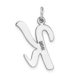 14k White Gold Large Script Letter K Initial Charm - Image 4