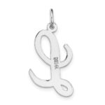 14k White Gold Large Script Letter L Initial Charm - Image 4