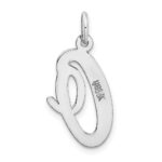 14k White Gold Large Script Letter O Initial Charm - Image 4