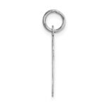 14k White Gold Large Script Letter V Initial Charm - Image 2