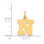 14k Small Block Letter N Initial Charm - Image 4