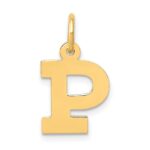 14k Small Block Letter P Initial Charm