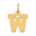 14k Small Block Letter W Initial Charm