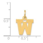 14k Small Block Letter W Initial Charm - Image 4