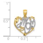 14k and White Rhodium MOM Pendant - Image 4