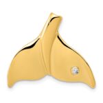 14K Diamond Whale Tail Chain Slide