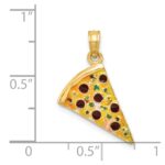 14k Multi-color Enameled Pizza Slice Pendant - Image 4