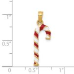 14k 3-D Enameled Candy Cane Charm - Image 4