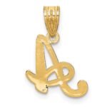 14KY Script Letter A Initial Pendant - Image 4