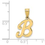 14KY Script Letter B Initial Pendant - Image 3