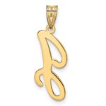 14KY Script Letter J Initial Pendant - Image 3