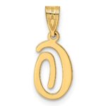 14KY Script Letter O Initial Pendant - Image 3