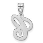 14KW White Gold Script Letter C Initial  Pendant - Image 3