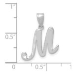 14KW White Gold Script Letter M Initial Pendant - Image 4