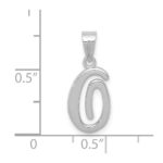 14KW White Gold Script Letter O Initial Pendant - Image 4
