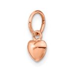 14K Rose Polished 3-D Puffed Heart Charm - Image 5